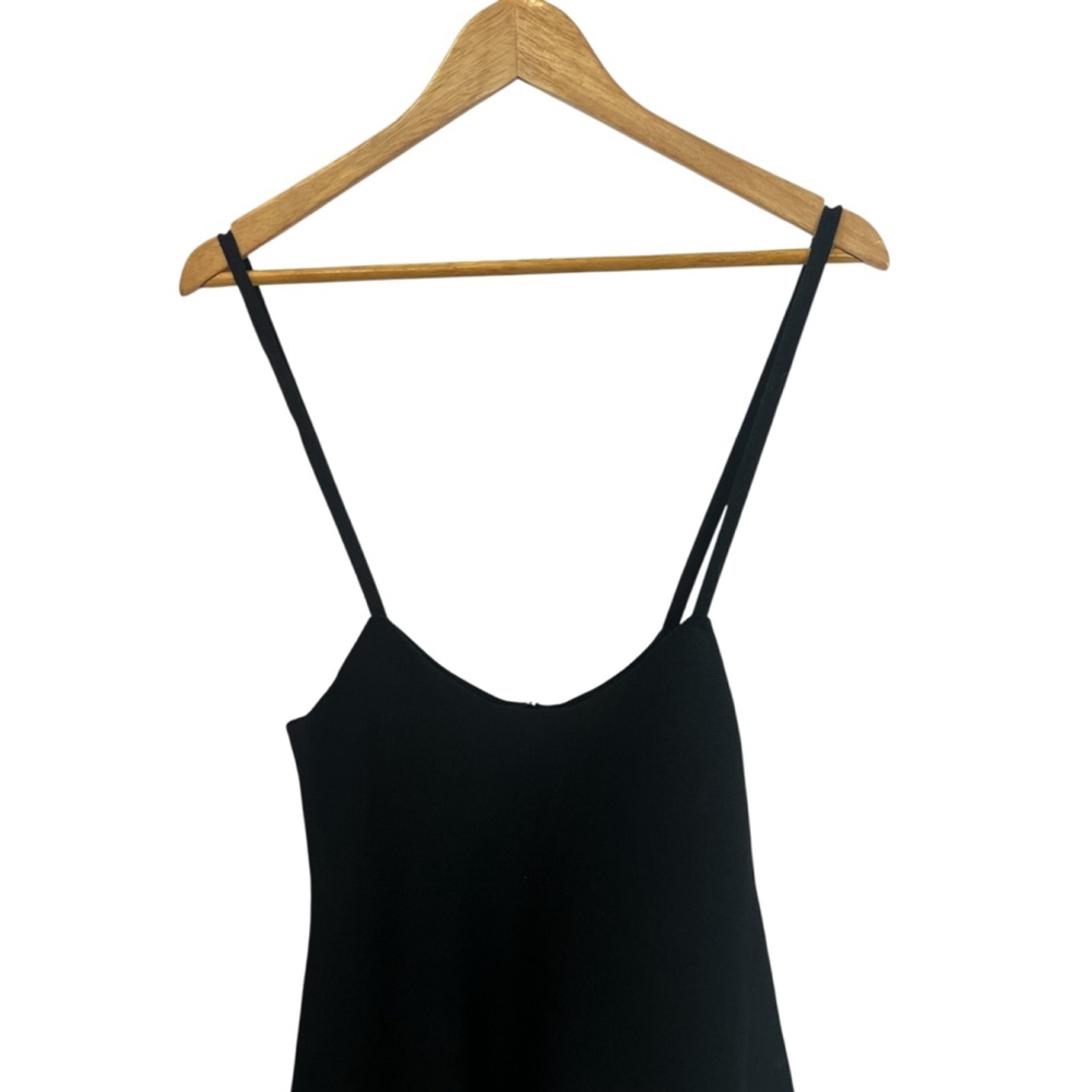 Black Knit Ribbed Short Stretch Mini Jumper Dress S - Picture 3 of 9